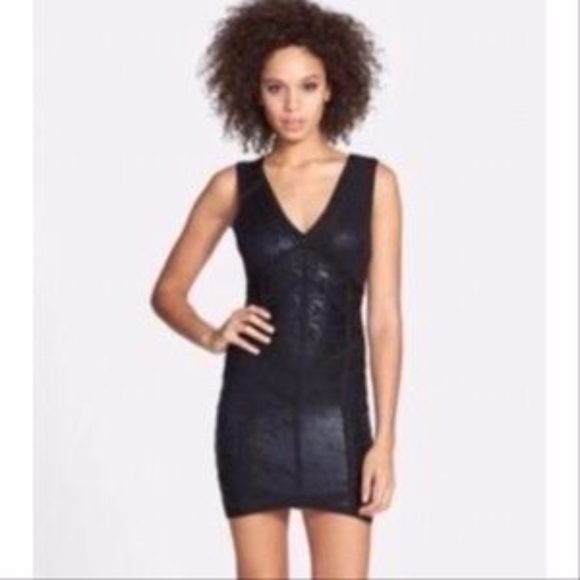 Lark Black shiny bandage dress - Picture 1 of 4